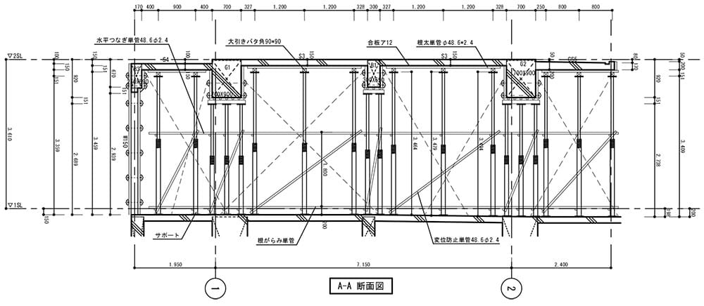 型枠支保工計画図